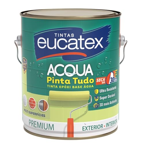 Tinta Epóxi Branco Base Água Para Piso Paredes Azulejo Madeira Metal 3,6 Litros