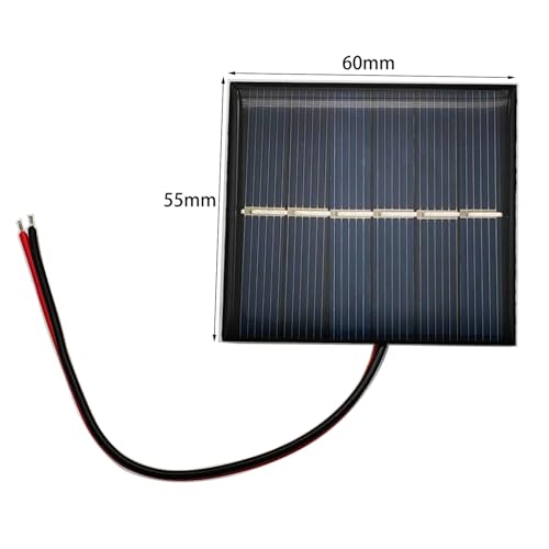 GTIWUNG 6 Stück 60X55mm Mikro-Mini-Solar-Panel-Zellen Sonnenkollektor für Sonnenenergie, Heimwerken, DIY, Wissenschaft Projekte - Spielzeug - Akku-Ladegerät
