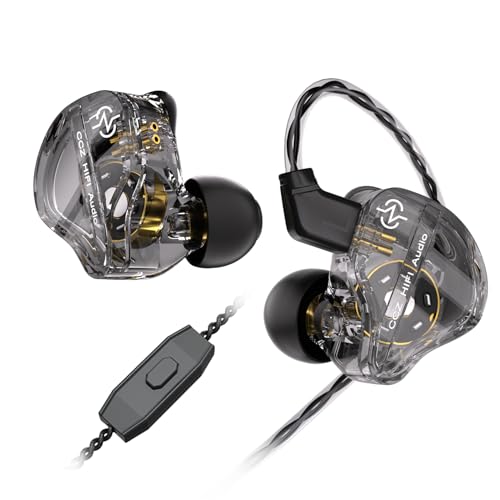 Yinyoo CCZ DC01 PRO Gaming Earbuds with Mic,Super Bass Wired Earbuds,Stable Transmission High Purity OFC Cable,Exclusive Patented Earfins, IEMS Headphones Wired for Gaming,Musicians