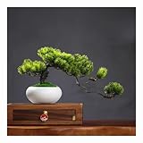 Bonsái de pino artificial de lujo para decoración del hogar, planta de bonsái falsa Pinus Halepensis