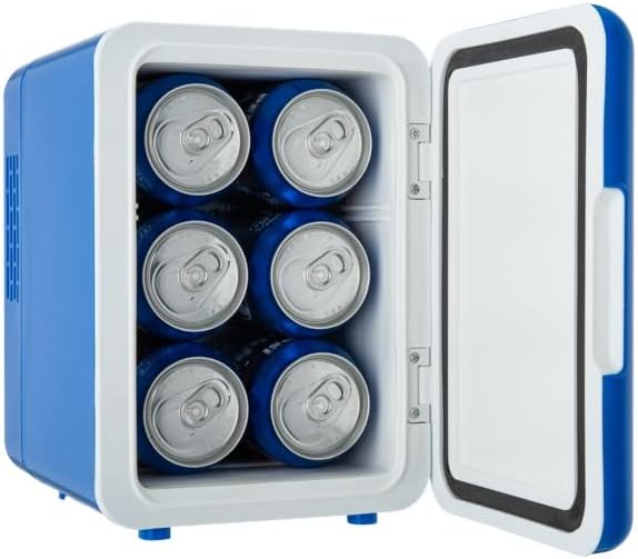 CURTIS MIS137BULT_CP4 Bud Light Retro Mini Portable Compact Personal Fridge Cooler, 4 Liter Capacity Chills Six 12 oz Cans, 100% Freon-Free & Eco Friendly, Blue