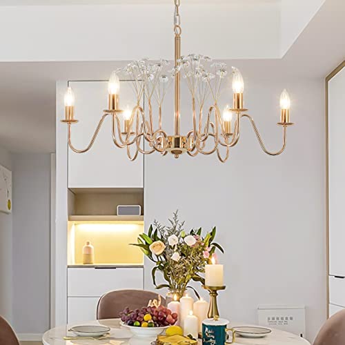 Lustre en cristal pour salle à manger et salon au design rétro moderne