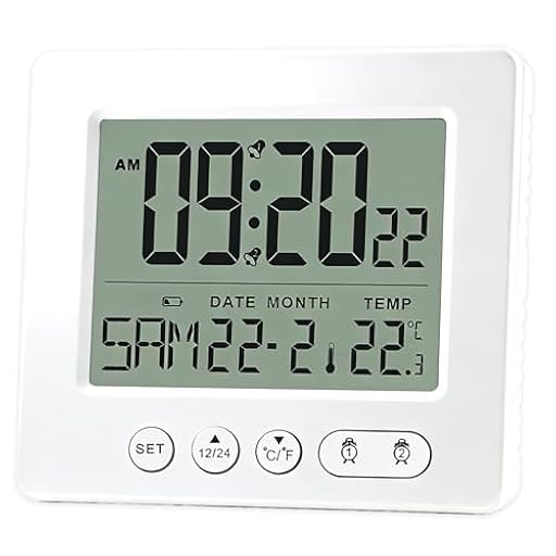 Reloj Despertador Digital con Pantalla Táctil LCD Grande y Sensor de Temperatura Reloj de Mesa Moderno con 2 Alarmas, Función Snooze, Calendario perpetuo y Luz Nocturna para Hogar u Oficina Blanco | Ya disponible en tu tienda friki favorita! En mundofriki.es! Reloj Despertador Digital con Pantalla Táctil LCD Grande y Sensor de Temperatura Reloj de Mesa Moderno con 2 Alarmas, Función Snooze, Calendario perpetuo y Luz Nocturna para Hogar u Oficina Blanco | Ya disponible en tu tienda friki favorita! En mundofriki.es!
