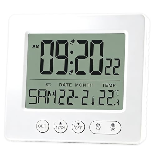 Reloj Despertador Digital con Pantalla Táctil LCD Grande y