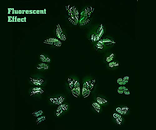 Butterfly Wall Decals 24Pcs 3D Butterflies Stickers Removable Mural Decor For Kids Room Bedroom Decor Living Room Decor (Luminous) #TOP1