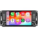 5G WiFi(6) Car Radio for Jeep Wrangler 2007-2018 Chrysler Dodge Ram 1500, Android13/Wireless CarPlay/Android Auto/ 7inch Touch Screen/GPS Navigation/Bluetooth/FM/HD Backup Camera (2+64)