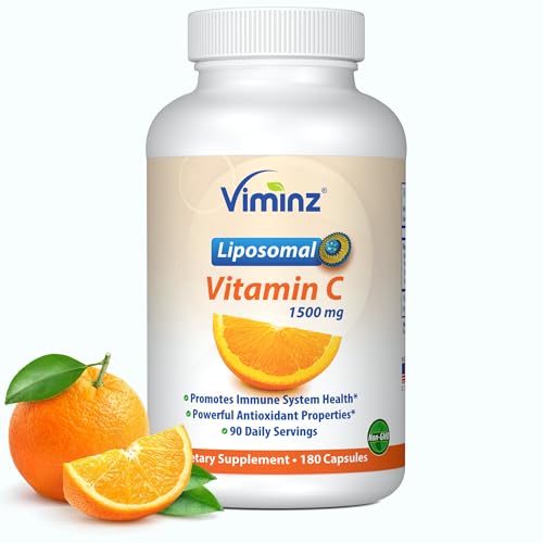 Viminz Liposomal Vitamin C 1500mg &ndash; 180 Capsules &ndash; Made in USA &ndash; High Absorption Immune &...