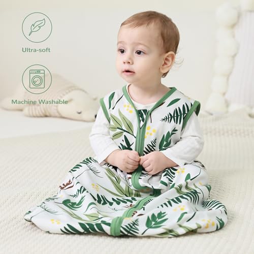 Image of JELLYMONI Baby Sleep Sack 18-24 Months 100% Cotton Wearable Blanket, 0.5 TOG Soft Lightweight Toddler Sleeping Sack 3 Pack 2-Way Zipper Newborn Sleep Sacks