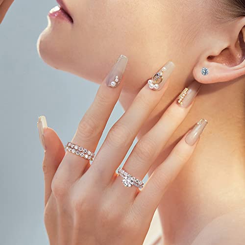 Moosea 1.5Ct Moissanite Rings For Women, D Color Vvs1 Clarity Excellent Cut Lab Created Diamond Rings 14K White Gold Vermeil 6 Claw Moissanite Engagement Rings For Women Jewelry Gifts #TOP3