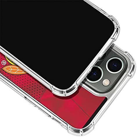 Skinit Clear Phone Case Compatible with iPhone 13 Pro - Officially Licensed NHL Blackhawks Red Stripes Design