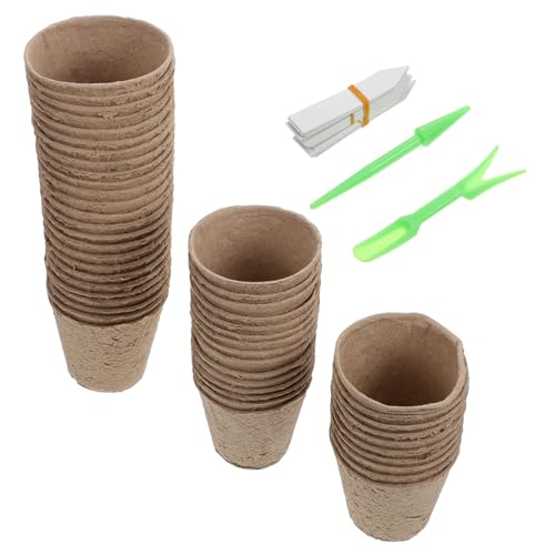 Kisangel 1 Set Nursery Cup Pots for Plants Planter Pots for Indoor Plants Seedling Cups Nursery Trays Planter Trays Pulp