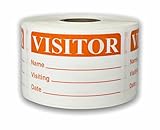 500 Labels ORANGE 2x3 Visitor Name Tag Date Badge Tag Identification ID Stickers