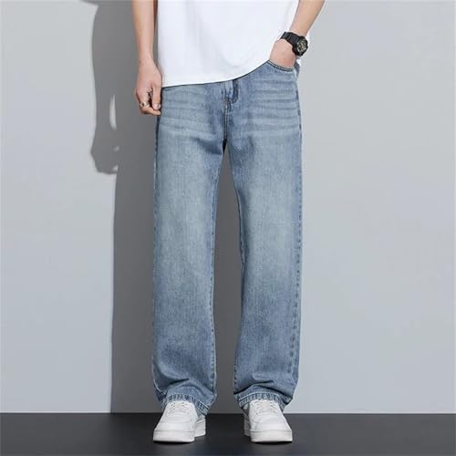 Men's Loose Jeans Spring Summer Thin Breathable Denim Pants Straight Vintage Business Casual Trousers3