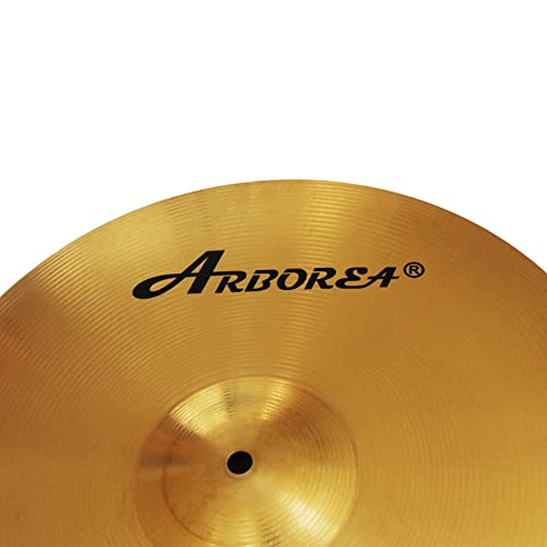 Arborea Brilliant Finish 14\" Crash Cymbal Bright Sound Drum Practice Cymbal for Drum Set