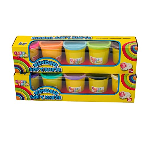 Leo & Emma Paquet de 10 pâte à Modeler pour Enfants 10 x 140g dans de Superbes Couleurs, idéal pour Le Jardin d'enfants et l'école gobelet de Rangement refermable, 1400g de plasticine Cover