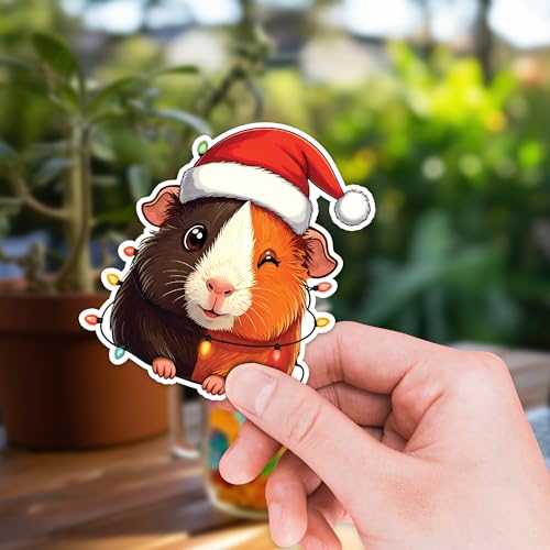 Image of Guinea Pig Sticker 8 Pcs (Large Size) Vinyl Stickers Laptop Waterproof Decal for Car Bumper Water Bottle Notebook Window Funny Party Birthday Decorations - Size 4 Inches