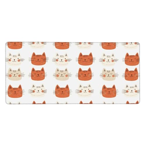 Tapis de bureau chat mignon grand format pour décorer un espace de travail informatique