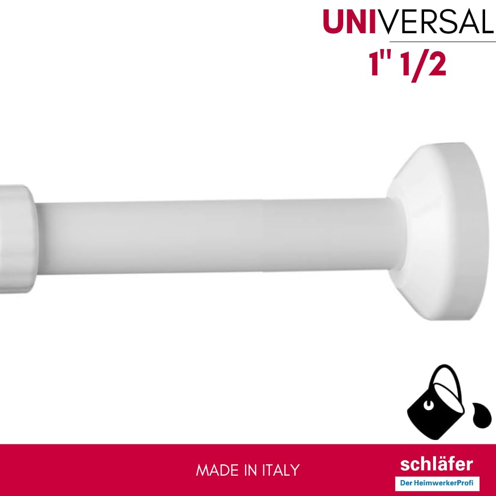 Schläfer 4395320 | Siphon universel pour éviers 1"1/2 avec 2 prise machine à laver -vaisselle, diamètre de sortie. 40 mm - réglable en hauteur, gain de place, blanc