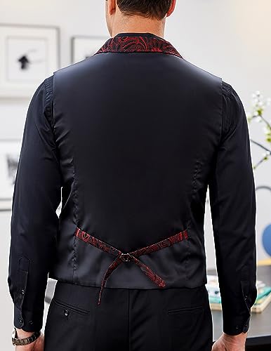 COOFANDY Mens Suit Vest Paisley Floral Victorian Vests Gothic Steampunk Formal Waistcoat Tuxedo Vests with Notched Lapels3