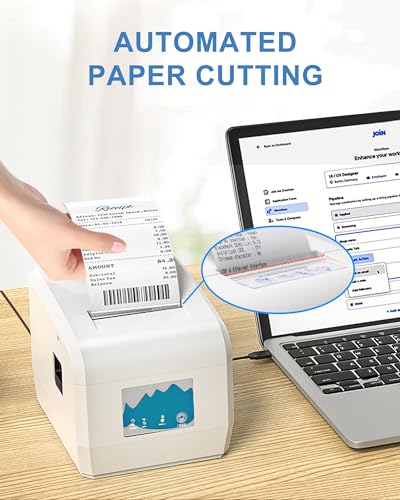 Image of ZYWELL ZY908 Thermal Receipt Printer Works with Cash Drawer Win Linux Mac Chromebook, Auto-Cutter 80mm USB Ethernet POS Printer Use for Small Business /Restaurant (Not Support iOS)