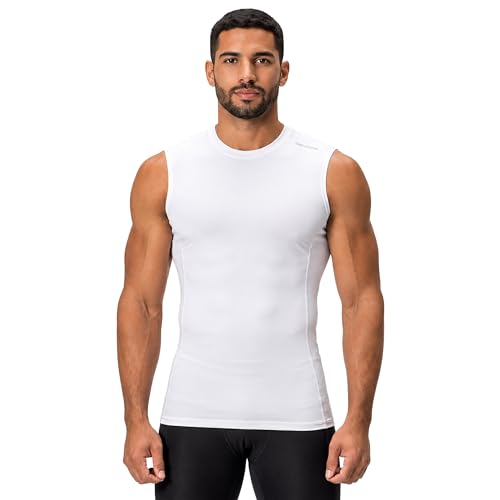 Image of DEVOPS 3 Pack Men's Athletic Compression Shirts Sleeveless | Gym Training, Running, Moisture Wicking, Compression Fit, 4-Way Stretch, UPF 50+, Sleeveless