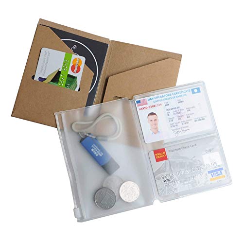 Wanderings Reißverschlussetui Und Kraftkartenhalter, 2er-Pack Zubehör Für Nachfüllbare Reisetagebücher – 5 x 3,5 Zoll (12,5 x 9 cm) B7 – Taschen-/Reisepassgröße