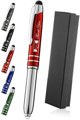 Thank You Pen for Your Boss Coworker Wife Husband Dad Mom Doctor, 3 in 1 Stylus+ Metal Ballpoint Pen+ Flashlight, Compatible With Most Phones and Touch Screen Devices,Red