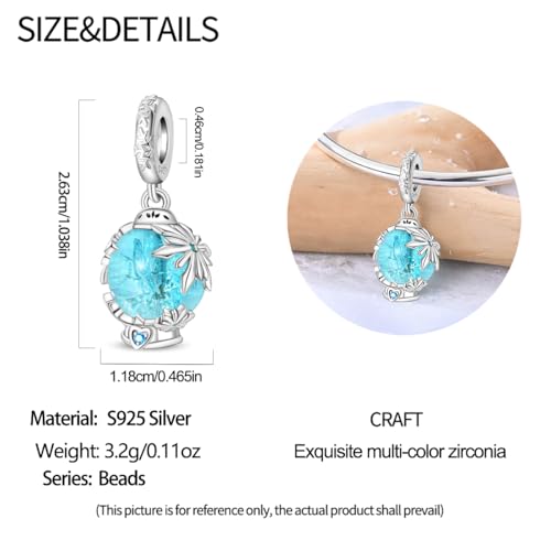 Image of 925 Sterling Silver Charms,Hypoallergenic Beads,Compatible with Pandora Bracelets and Necklaces,Women Holiday Gift Pendants