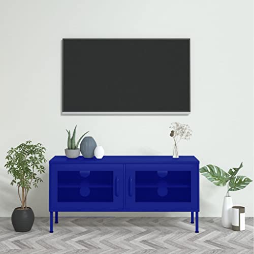 SKM Mueble TV azul marino 105 x 35 x 50