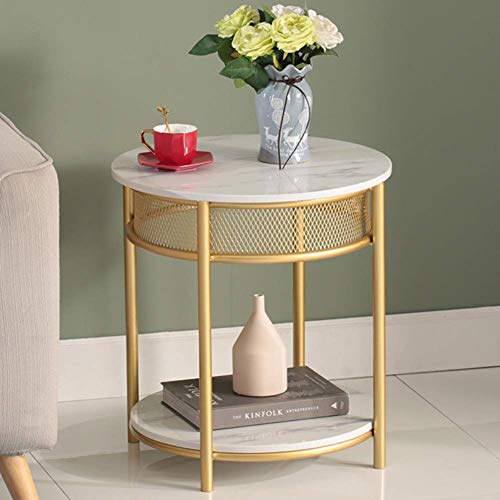 Table basse ronde en marbre pour optimiser les petits salons