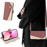 Kahper for iPhone13 mini ケース 手帳型 ショルダー いphone13mini ケース 手帳型 おしゃれ iphone13 ミニ スマホケース 財布型 可愛い アイフォン13 mini 手帳型 軽量 衝撃吸収 PUレザー 全面保護 擦り傷防止 防塵 携帯カバー 13ミ マグネット式 スタンド機能 カード収納 大人 女性 人気 5.4インチ（スイカレッド）