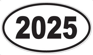 US Decal Inc. - Number 2025 Oval Sticker