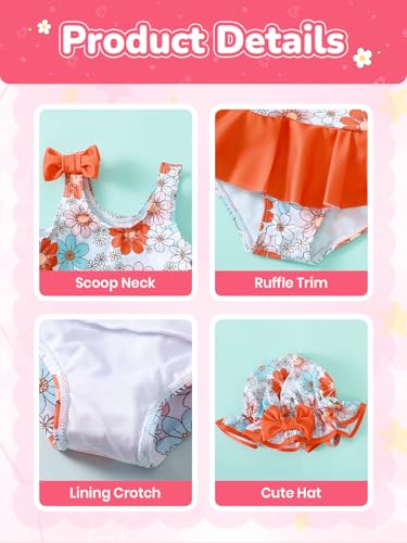 Image of Toddler Baby Girl Swimsuit Ruffled Stripe Bikini Tankini Infant Swimwear Cute One Piece Bathing Suit for Girls