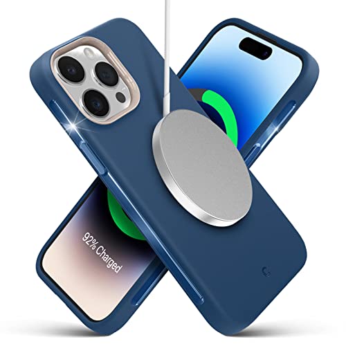 Image of Spigen Cyrill UltraColor Mag | iPhone 14 Pro Case | Blue Navy iPhone 14 Pro Back Cover | TPU+Poly Carbonate - Coast