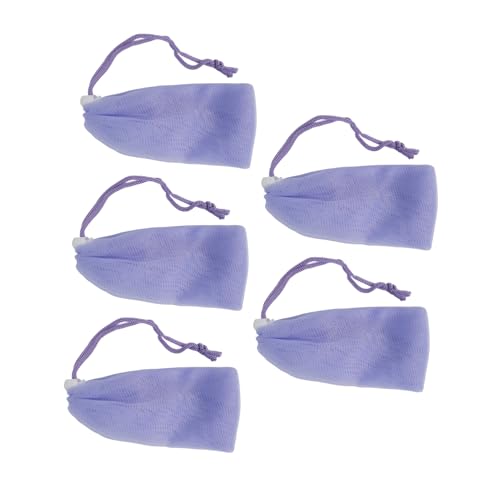 5 Pçs Malha Sabão Bolsa Saver Saco Roxo Bolha Espuma Net Com Cordão Corpo Ferramenta de Limpeza Faci