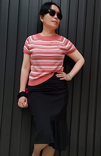 HAOYIシルクの女性の服の半袖間色のカジュアルな运働のtシャツ、女性の顕やせたカーディガ