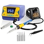 FEITA 308D Soldering Station, Upgraded, 80 Watt Equivalent with 3 Preset Temp, Digital Display, Auto Sleep, Calibration Support Function, Solder Tips, Lead-Free Solder & Cleaning Kit
