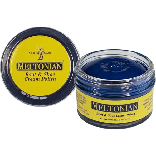 Meltonian Cream Shoe Polish - Boot Polish Leather Shoe Polish Oil Based with Beeswax - Restores & Protects 60+ Colors Light Navy