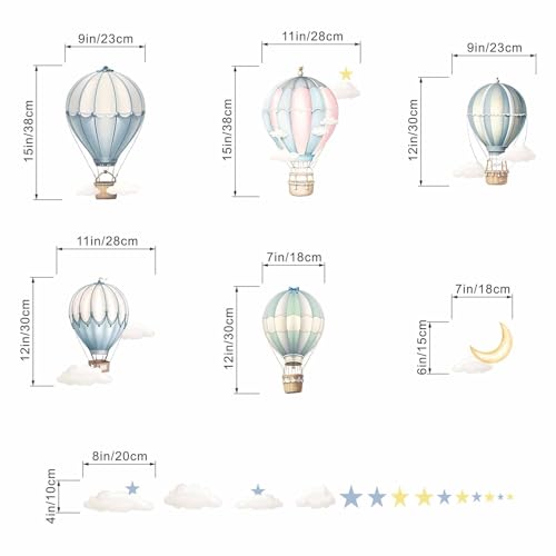 Vinilos decorativos globo aerostático para habitación infantil miniatura 4