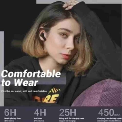 Image of True Wireless Headphone ANC Ultra Pod Max Bluetooth 5.3 TWS Earbuds Transparent Design,Fast Charging Digital Display Charging Case (Black)