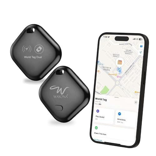 Image of Wayona Item Finder Compatible with Apple Find My and Android Find Hub, Dual System Global Baggage Tracker, Bluetooth GPS, MFi Certified, No Sim Card for Keys,Wallets (Pack of 1)