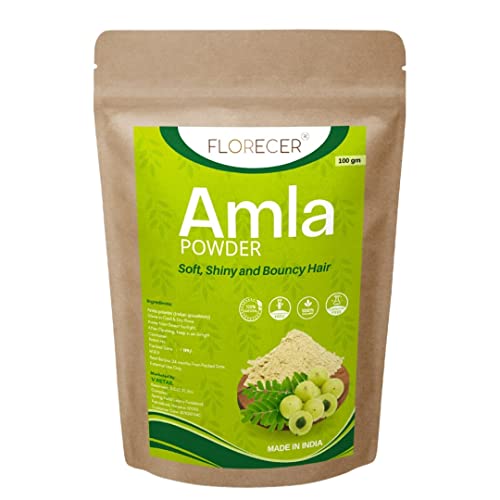 Florecer Amla Powder For Hair | Skin Care | Organic | Indian Gooseberry Powder | Hair Colour Black| Hair Mask-100 Gram