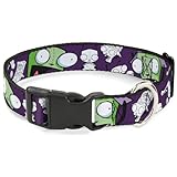 Nickelodeon Pet Collar, Dog Collar Plastic Buckle, Invader Zim Gir Poses and Sketch Purple, 15 to 24 Inches 1.0 Inch Wide