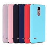 Leton 6X Funda LG K10 2017 Silicona Ultrafina Case Suave Flexible TPU Carcasa LG K10 2017 Ultra Delgado Mate Gel Caja Candy Cubierta Jalea Protectora Bumper Negro Azul Rojo Verde Rosa Blanco