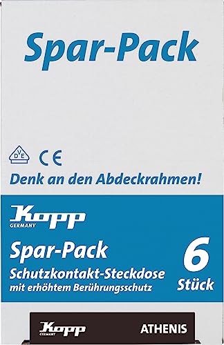 Kopp Athenis 943050058 Professional Pack Content 6 x Earthing Contact Sockets, 1-Way with Touch Protection, 16 A, 250 V~ - Image 2