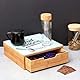 HOME DECO FACTORY, KA5953, Capsule Holder Drawer in Wood and Glass, Organized Storage for Coffee and Tea, Modern Design, Easy to Maintain, Dimensions 30x10x30 cm, Brown and White Color