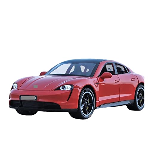 Corps en métal intérieur plastique voiture alliage Porsche Taycan 1:32 rouge