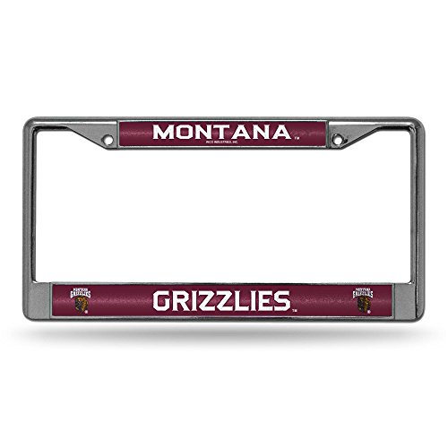 Rico Industries NCAA Montana Grizzlies Classic Bling License Plate Chrome Frame 12" x 6"
