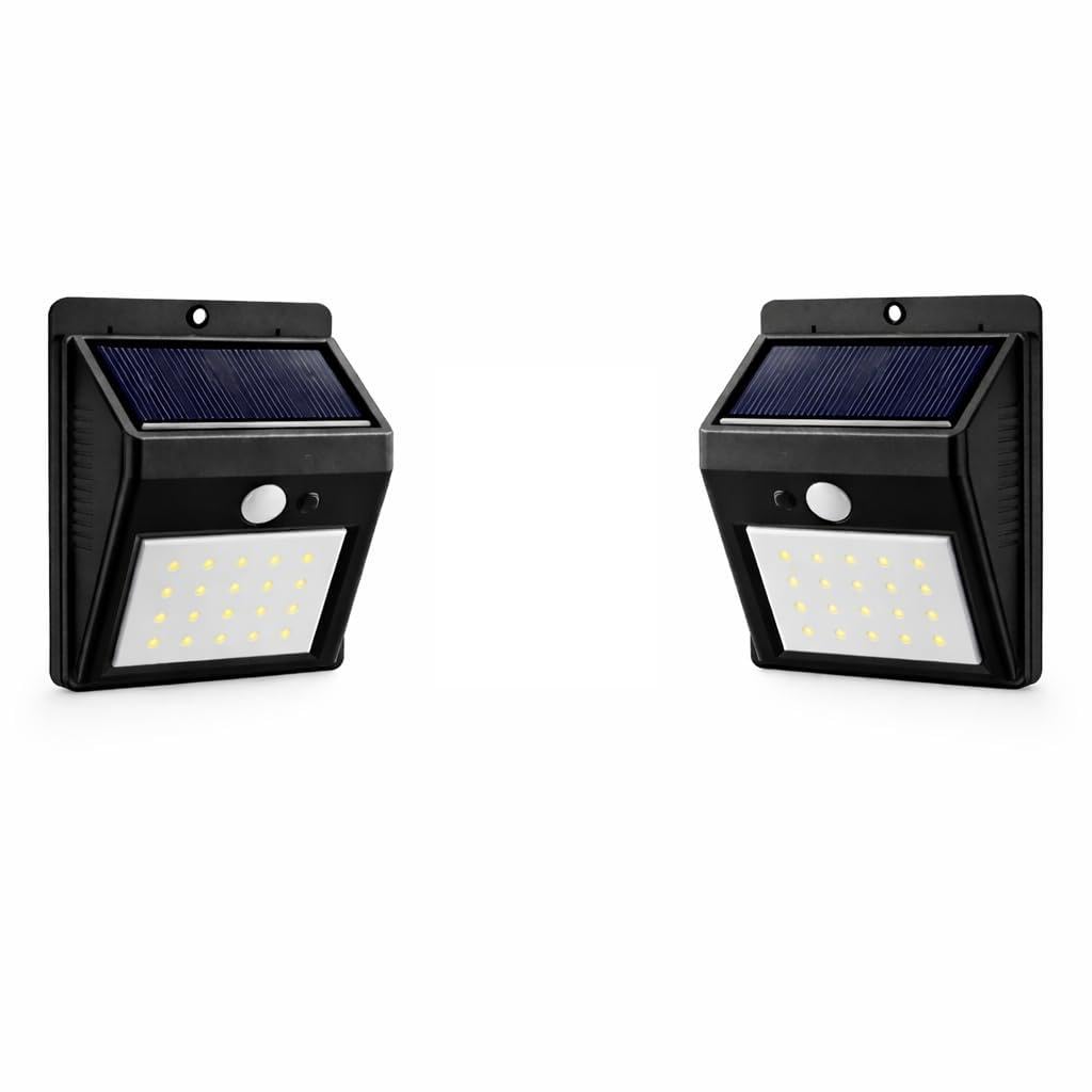 Solar Powered LED Wall Light with PIR Motion Sensor & Night Sensor, Outdoor Waterproof Security Garden Pathway Wall Lamp (1800mAh Battery) Pack of 2-image-42
