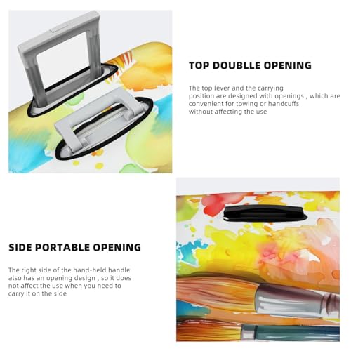 Four Oil Painting Brushes Elastic Travel Luggage Covers Dustproof Scratch-Resistant Suitcase Protector Fit 22-24 Inch3